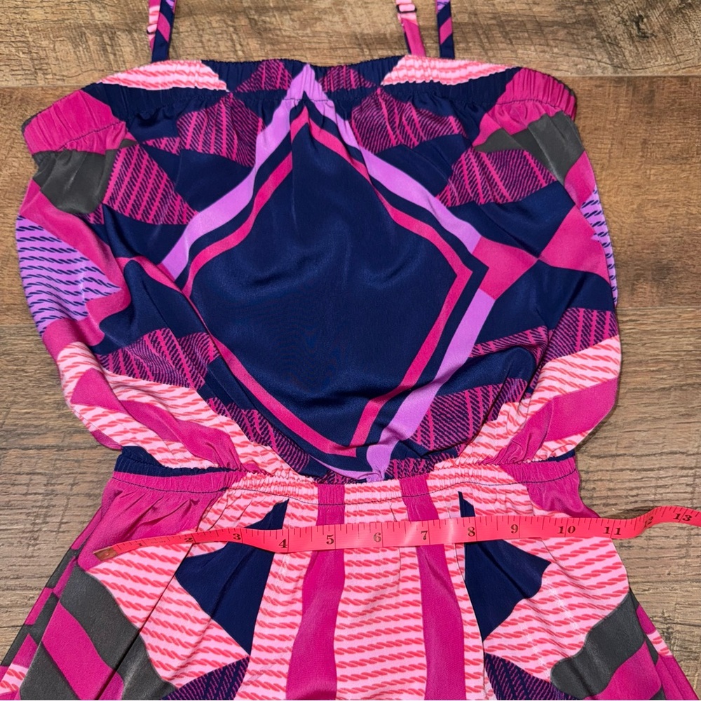 Express Geometric Print Elastic Waist Dress with Removable Straps - Picture 15 of 15